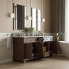 Brookfield 72" Double Vanity, Pecan w/ 3 CM Lime Delight Silestone Top