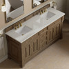 Brookfield 72" Double Vanity, Pecan w/ 3 CM Lime Delight Silestone Top