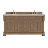 Brookfield 72" Double Vanity, Pecan w/ 3 CM Victorian Silver  Silestone Top