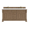 Brookfield 72" Double Vanity, Pecan w/ 3 CM White Zeus Silestone Top