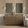 Brookfield 72" Double Vanity, Pecan w/ 3 CM White Zeus Silestone Top