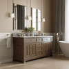 Brookfield 72" Double Vanity, Pecan w/ 3 CM White Zeus Silestone Top