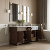 Brookfield 72" Double Vanity, Pecan w/ 3 CM White Zeus Silestone Top
