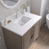 Portland 36" Single Vanity Whitewashed Walnut w/ Single Hole 3 CM White Zeus Silestone Top & Backsplash
