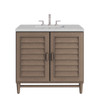 Portland 36" Single Vanity Whitewashed Walnut w/ 3 CM Lime Delight Silestone Top