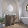 Portland 36" Single Vanity Whitewashed Walnut w/ 3 CM Lime Delight Silestone Top