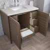 Portland 36" Single Vanity, Whitewashed Walnut, w/ 3 CM Siberian Silestone Top
