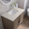 Portland 36" Single Vanity, Whitewashed Walnut, w/ 3 CM Siberian Silestone Top