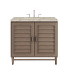 Portland 36" Single Vanity, Whitewashed Walnut, w/ 3 CM Tajnar Eclos Top