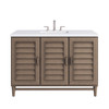Portland 48" Single Vanity Whitewashed Walnut w/ 3 CM White Zeus Silestone Top
