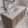Portland 48" Single Vanity Whitewashed Walnut w/ 3 CM Eternal Jasmine Pearl Silestone Top w/FreePower Wireless Charger