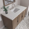 Portland 48" Single Vanity Whitewashed Walnut w/ 3 CM Eternal Jasmine Pearl Silestone Top w/FreePower Wireless Charger