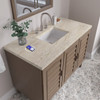 Portland 48" Single Vanity, Whitewashed Walnut, w/ 3 CM Tajnar Eclos Top w/FreePower Wireless Charger