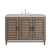 Portland 48" Single Vanity Whitewashed Walnut w/ 3 CM Victorian Silver Silestone Top w/FreePower Wireless Charger