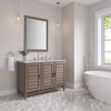 Portland 48" Single Vanity Whitewashed Walnut w/ 3 CM Victorian Silver Silestone Top w/FreePower Wireless Charger