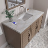 Portland 48" Single Vanity Whitewashed Walnut w/ 3 CM Victorian Silver Silestone Top w/FreePower Wireless Charger