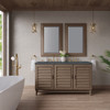 Portland 60" Double Vanity Whitewashed Walnut w/ 3 CM Parisien Bleu Silestone Top