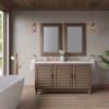 Portland 60" Double Vanity Whitewashed Walnut w/ 3 CM White Zeus Silestone Top