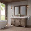 Portland 60" Double Vanity Whitewashed Walnut w/ 3 CM White Zeus Silestone Top