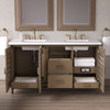 Portland 60" Double Vanity Whitewashed Walnut w/ 3 CM White Zeus Silestone Top