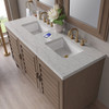 Portland 60" Double Vanity Whitewashed Walnut w/ 3 CM Eternal Jasmine Pearl Silestone Top w/FreePower Wireless Charger