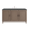 Portland 60" Single Vanity Whitewashed Walnut w/ 3 CM Parisien Bleu Silestone Top