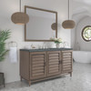 Portland 60" Single Vanity Whitewashed Walnut w/ 3 CM Parisien Bleu Silestone Top