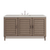 Portland 60" Single Vanity, Whitewashed Walnut, w/ 3 CM Siberian Silestone Top