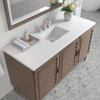 Portland 60" Single Vanity Whitewashed Walnut w/ 3 CM White Zeus Silestone Top