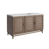 Portland 60" Single Vanity Whitewashed Walnut w/ 3 CM White Zeus Silestone Top