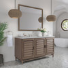 Portland 60" Single Vanity Whitewashed Walnut w/ 3 CM Eternal Jasmine Pearl Silestone Top w/FreePower Wireless Charger