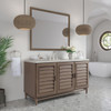 Portland 60" Single Vanity, Whitewashed Walnut, w/ 3 CM Siberian Silestone Top w/FreePower Wireless Charger