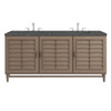 Portland 72" Double Vanity Whitewashed Walnut w/ 3 CM Parisien Bleu Silestone Top