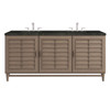 Portland 72" Double Vanity, Whitewashed Walnut, w/ 3 CM Phantome Eclos Top
