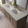 Portland 72" Double Vanity, Whitewashed Walnut, w/ 3 CM Siberian Silestone Top