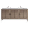 Portland 72" Double Vanity Whitewashed Walnut w/ 3 CM Eternal Jasmine Pearl Silestone Top w/FreePower Wireless Charger
