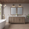 Portland 72" Double Vanity Whitewashed Walnut w/ 3 CM Ethereal Noctis Silestone Top w/FreePower Wireless Charger