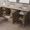 Portland 72" Double Vanity, Whitewashed Walnut, w/ 3 CM Tajnar Eclos Top w/FreePower Wireless Charger