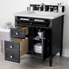 Brittany 30" Single Vanity, Black Onyx, w/ 3 CM Lime Delight Silestone Top