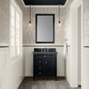 Brittany 30" Single Vanity, Black Onyx, w/ 3 CM Parisien Bleu Silestone Top