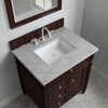 Brittany 30" Single Vanity, Burnished Mahogany, w/ 3 CM Victorian Silver Silestone Top