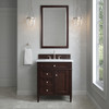 Brittany 30" Single Vanity, Burnished Mahogany, w/ 3 CM White Zeus Silestone Top