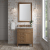 Brittany 30" Single Vanity, Saddle Brown, w/ 3 CM Victorian Silver Silestone Top
