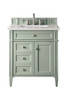 Brittany 30" Single Vanity, Sage Green, w/ 3 CM White Zeus Silestone Top