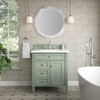 Brittany 30" Single Vanity, Sage Green, w/ 3 CM White Zeus Silestone Top