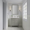 Brittany 30" Single Vanity, Urban Gray, w/ Single Hole 3 CM White Zeus Silestone Top & Backsplash