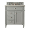 Brittany 30" Single Vanity, Urban Gray, w/ 3 CM Siberian Silestone Top