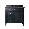Brittany 36" Single Vanity, Black Onyx w/ 3 CM Parisien Bleu Silestone Top