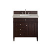 Brittany 36" Single Vanity, Burnished Mahogany, w/ 3 CM Siberian Silestone Top