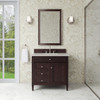 Brittany 36" Single Vanity, Burnished Mahogany, w/ 3 CM Siberian Silestone Top